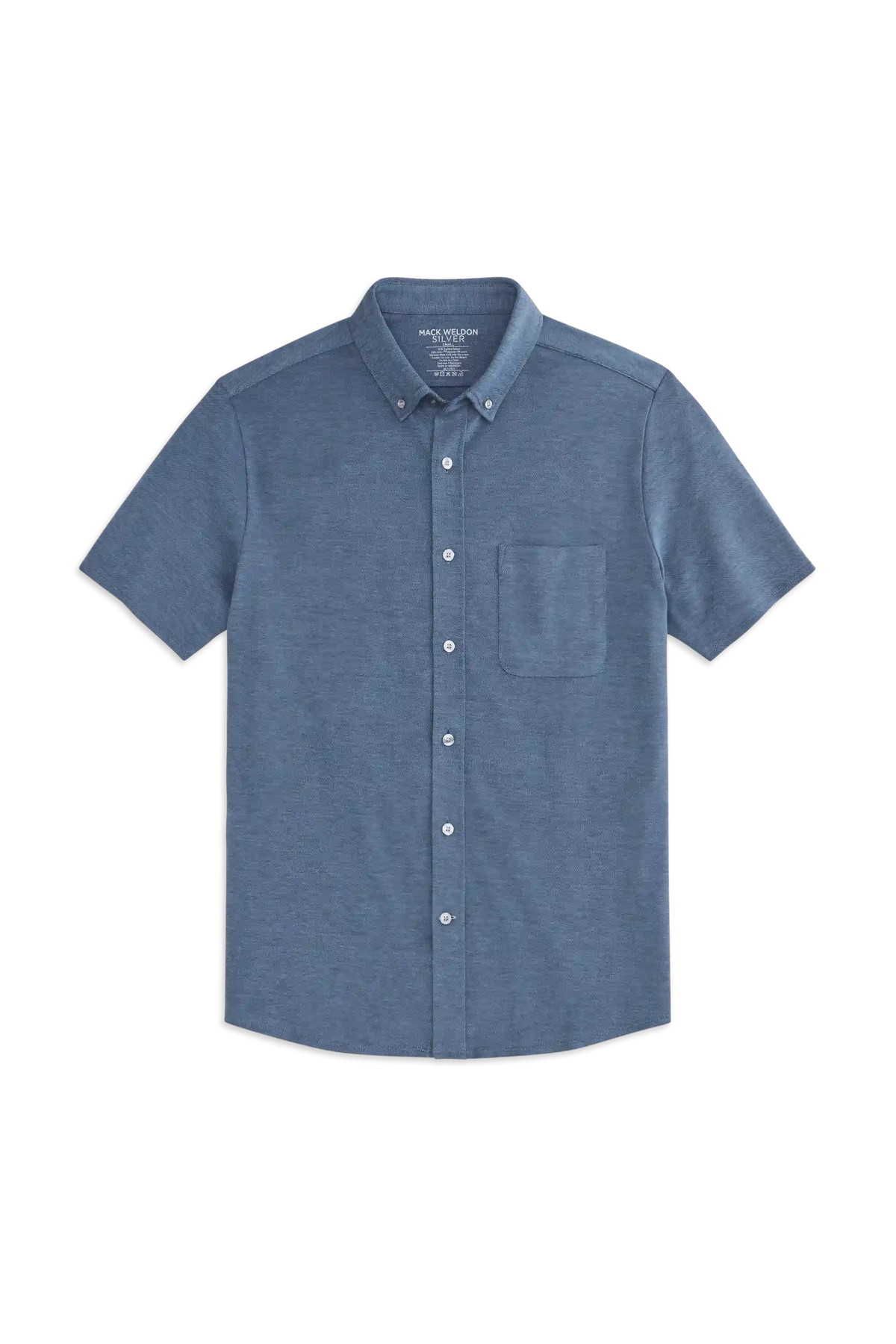 SILVER Pique Short Sleeve Button Up